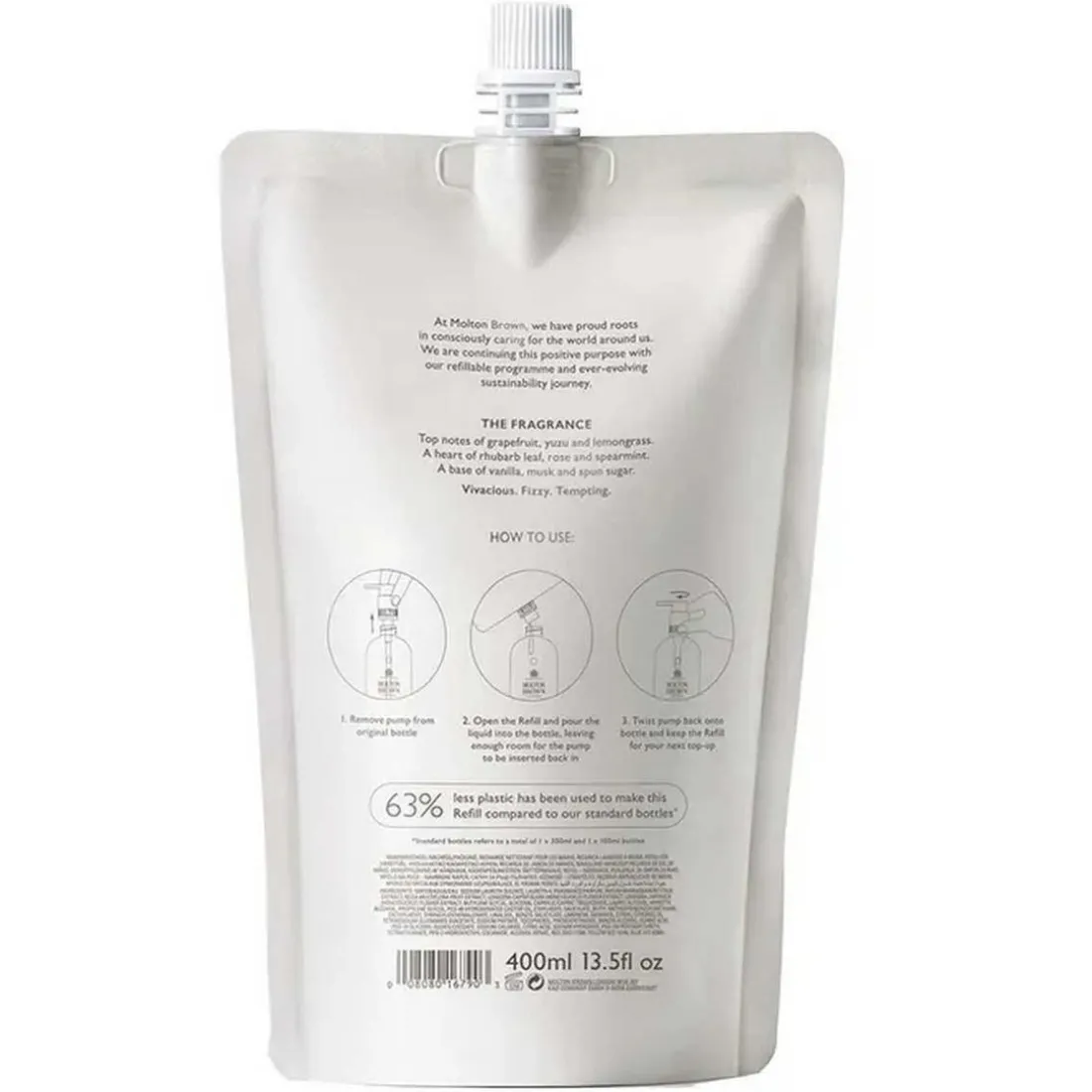 Recharge Savon Liquide Raffine Pour Les Mains Delicious Rhubarb & Rose
