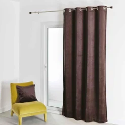 Rideau d'Ameublement en Suédine Unie Taupe 140X260 cm SOFT