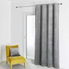 Rideau d'Ameublement Uni Gris Perle 135X260 cm VELOURS