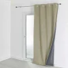 Rideau d'Ameublement Velours Double Polaire 135x280 cm VELVETA - Lin