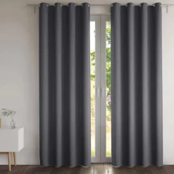 Rideau et métrage occultants thermiques NATTE CHAMBRAI-gris anthracite
