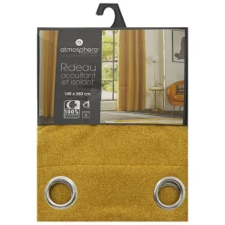Rideau occultant et isolant thermique 140x260cm - ocre