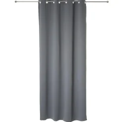 Rideau occultant uni gris 140x260