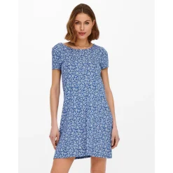 Robe à lacets au dos - ONLBERA bleu en viscose
