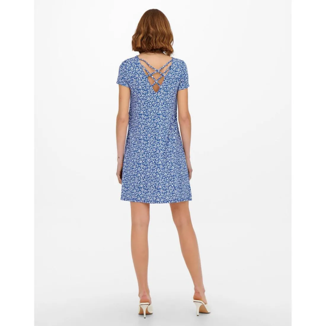 Robe à lacets au dos - ONLBERA bleu en viscose