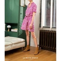 Robe CADLIA violet en viscose