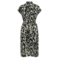 Robe chemise fermeture par bouton manches courtes gris clair Wren