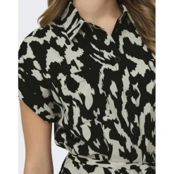 Robe chemise fermeture par bouton manches courtes gris clair Wren