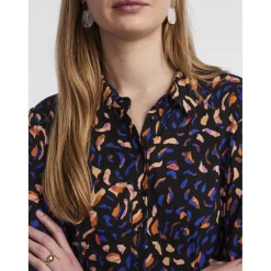 Robe chemise noir en viscose Tia