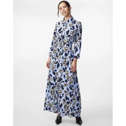 Robe chemise Turquoise en viscose Léna