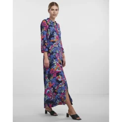 Robe chemise vert en viscose Emma
