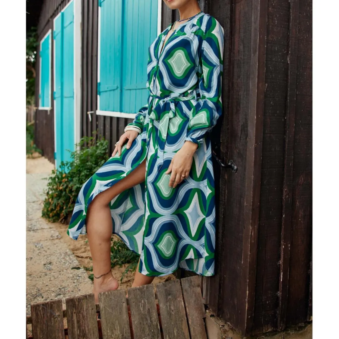 Robe CLELIE - Geo bleu