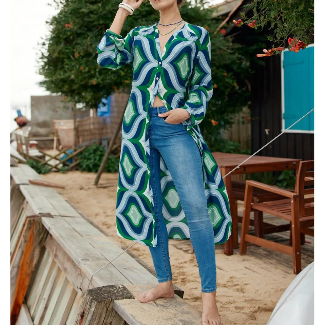 Robe CLELIE - Geo bleu