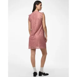 Robe courte en dentelle Colline rose Kai
