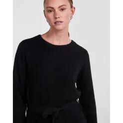 Robe courte en maille noir Sue