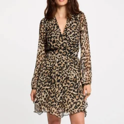 Robe courte femme léopard