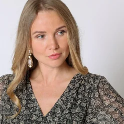 Robe courte fleurie Béatrice noir