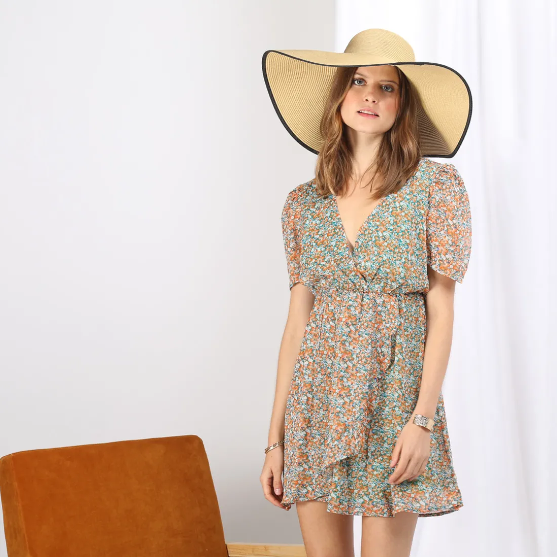 Robe courte fleurie Iseult