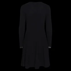 Robe courte manches longues noir en viscose Jade