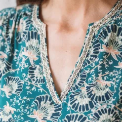 Robe courte Marine vert en viscose
