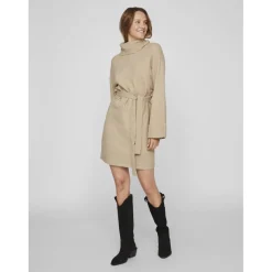 Robe courte marron clair