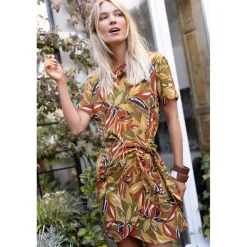 Robe courte Mia vert en viscose