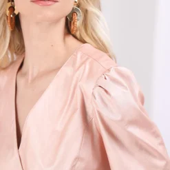 Robe croisée en simili Jade