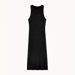 Robe débardeur longue en coton - Noire