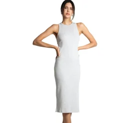 Robe débardeur longue en coton - Grise