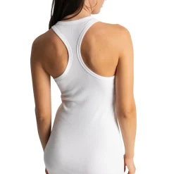 Robe débardeur longue en coton - Blanche