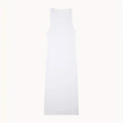 Robe débardeur longue en coton - Blanche