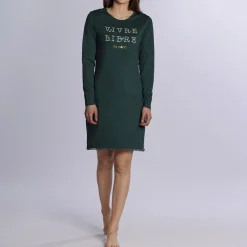 Robe de nuit - Vert en coton bio