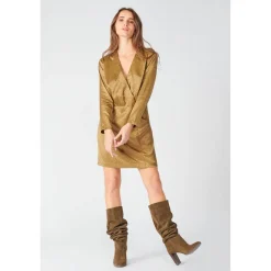 Robe droite BAZ marron en viscose
