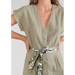 Robe droite EOURRES blanc en coton