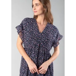 Robe droite PAOA bleu en viscose