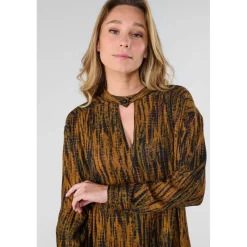 Robe droite ROY marron Ines en viscose