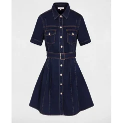 Robe en coton bleu