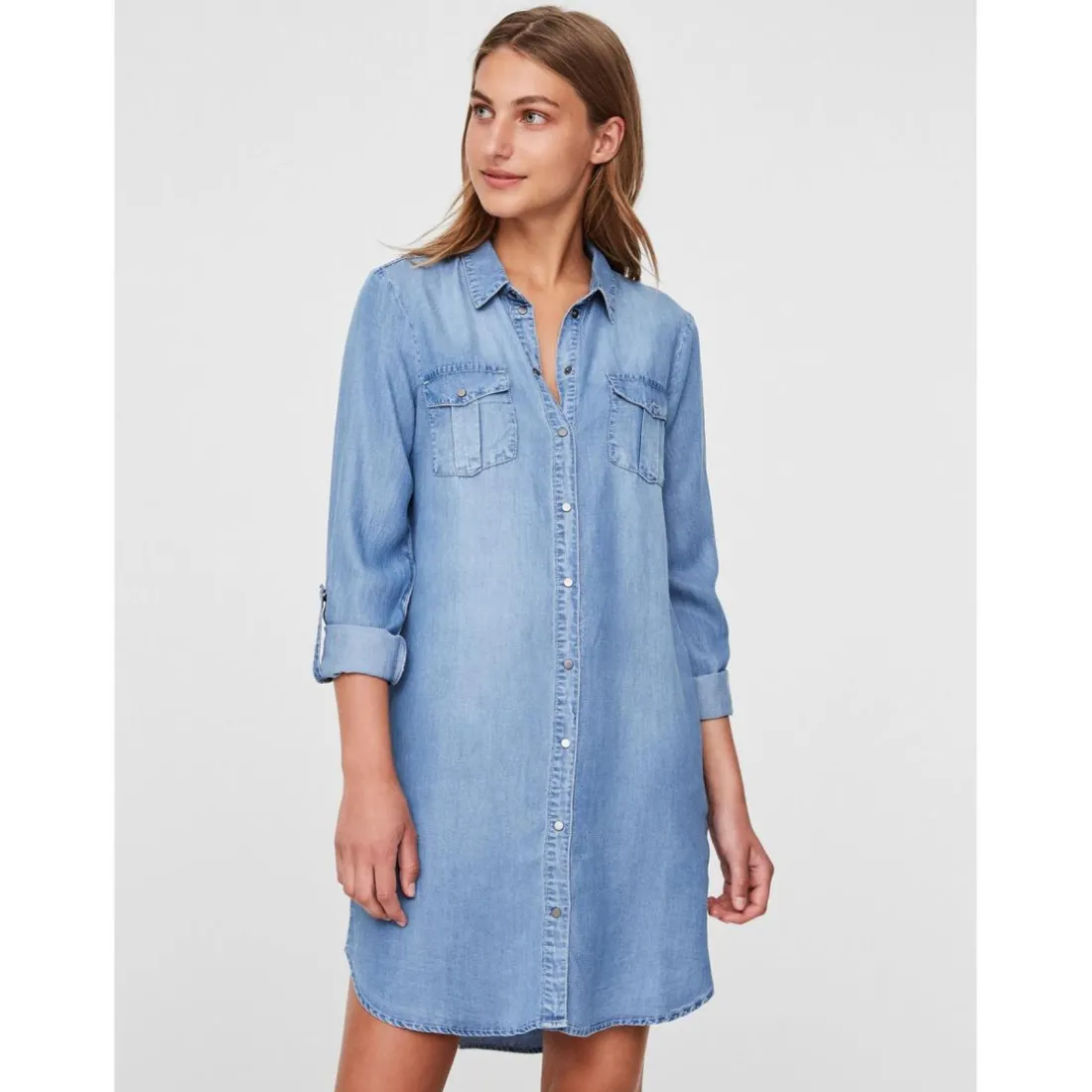 Robe en denim bleu