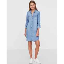 Robe en denim bleu
