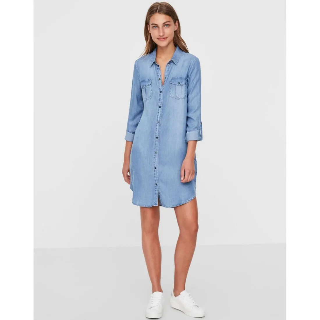 Robe en denim bleu