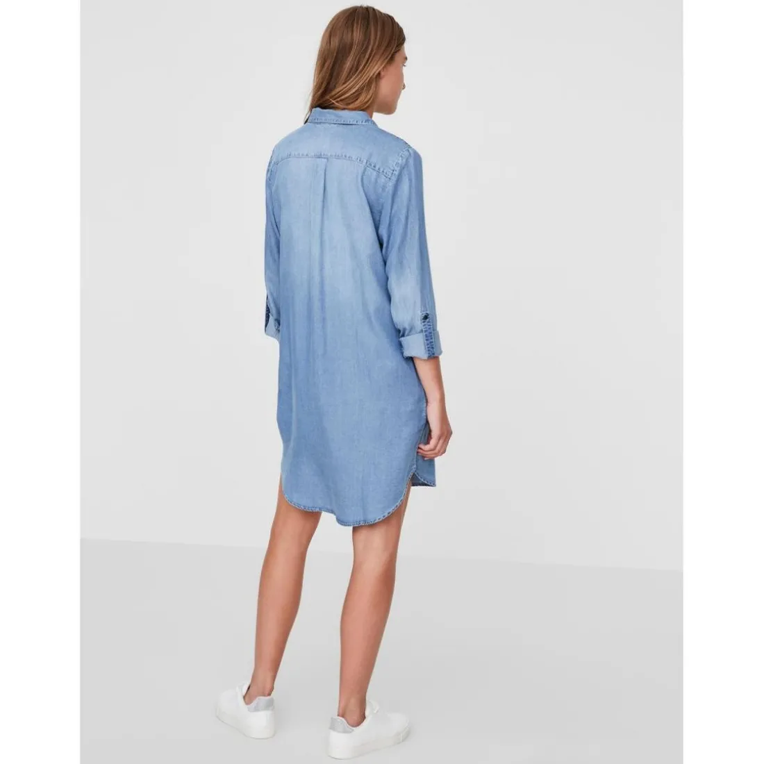 Robe en denim bleu