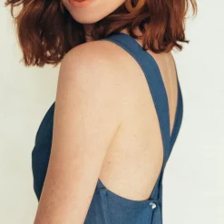 Robe en viscose dos croisé Alice Réédition bleu ciel