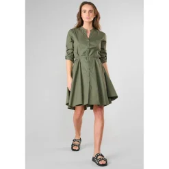 Robe evasée, patineuse CATLEYA kaki en coton