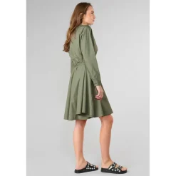 Robe evasée, patineuse CATLEYA kaki en coton