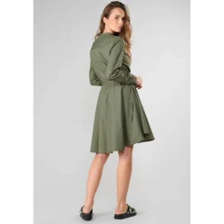 Robe evasée, patineuse CATLEYA kaki en coton