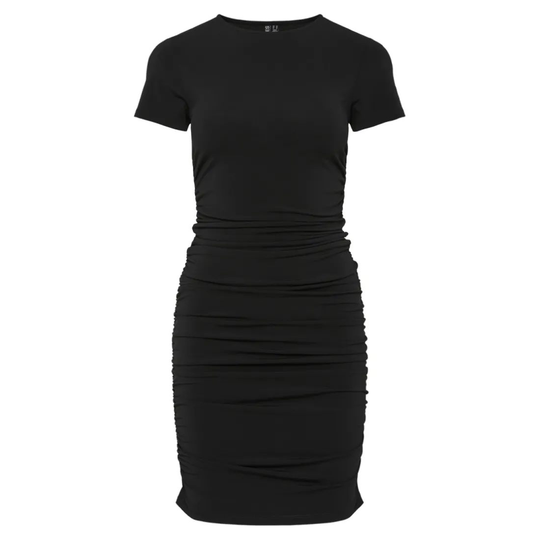 Robe froncée manches courtes Madison noir Molly