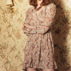 Robe imprimée Olympe Réédition terracotta en viscose