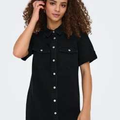 Robe Jean courte ONLLISA - Noir en coton Zara