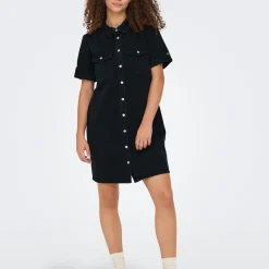Robe Jean courte ONLLISA - Noir en coton Zara