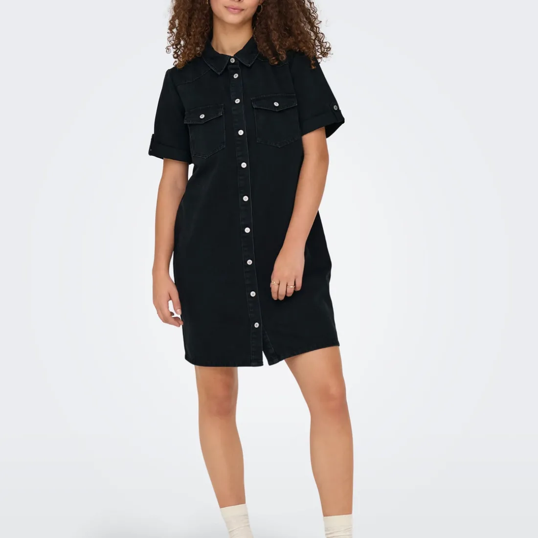 Robe Jean courte ONLLISA - Noir en coton Zara